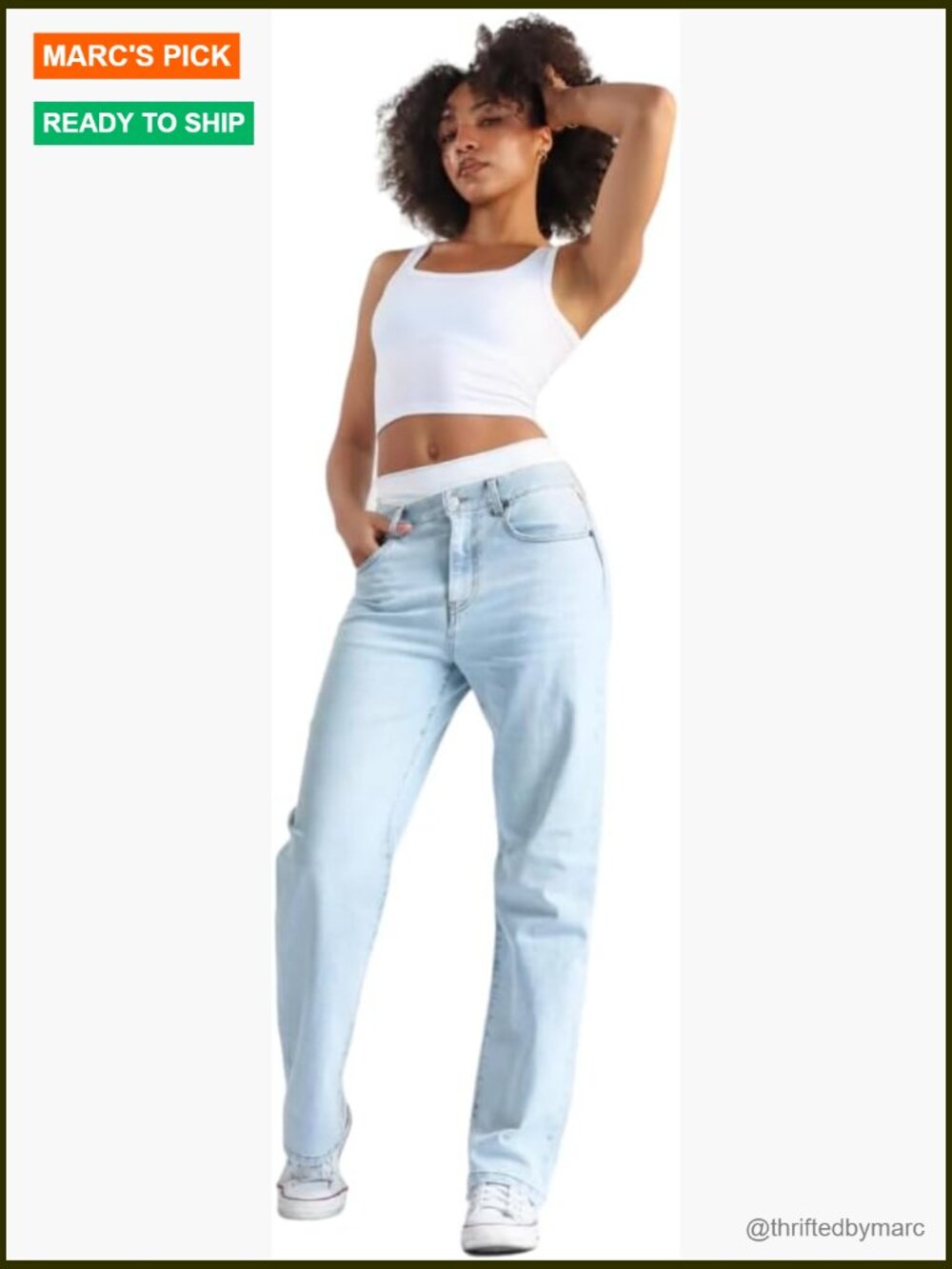 Slouchy Boyfriend Jeans Mid-Rise Stretch Cotton Blend